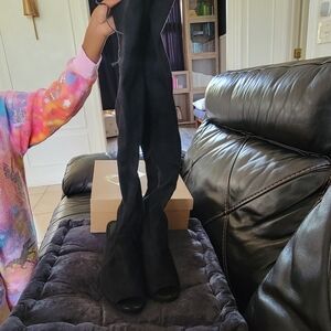 Charlotte Russe Black Suede Over-the-Knee Boots
